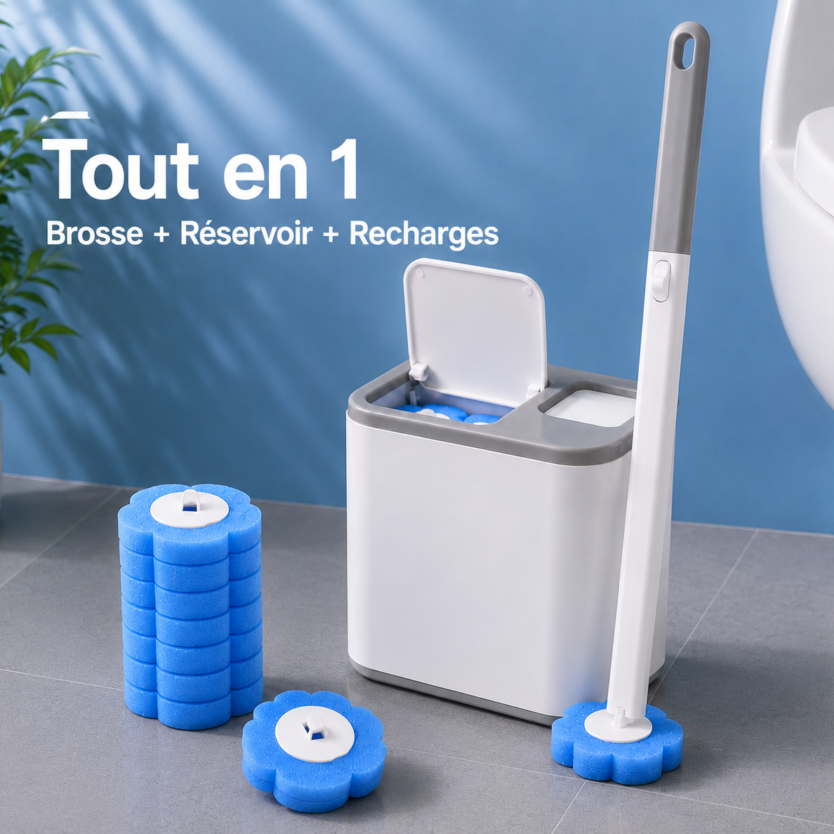 Brosse WC à têtes jetables