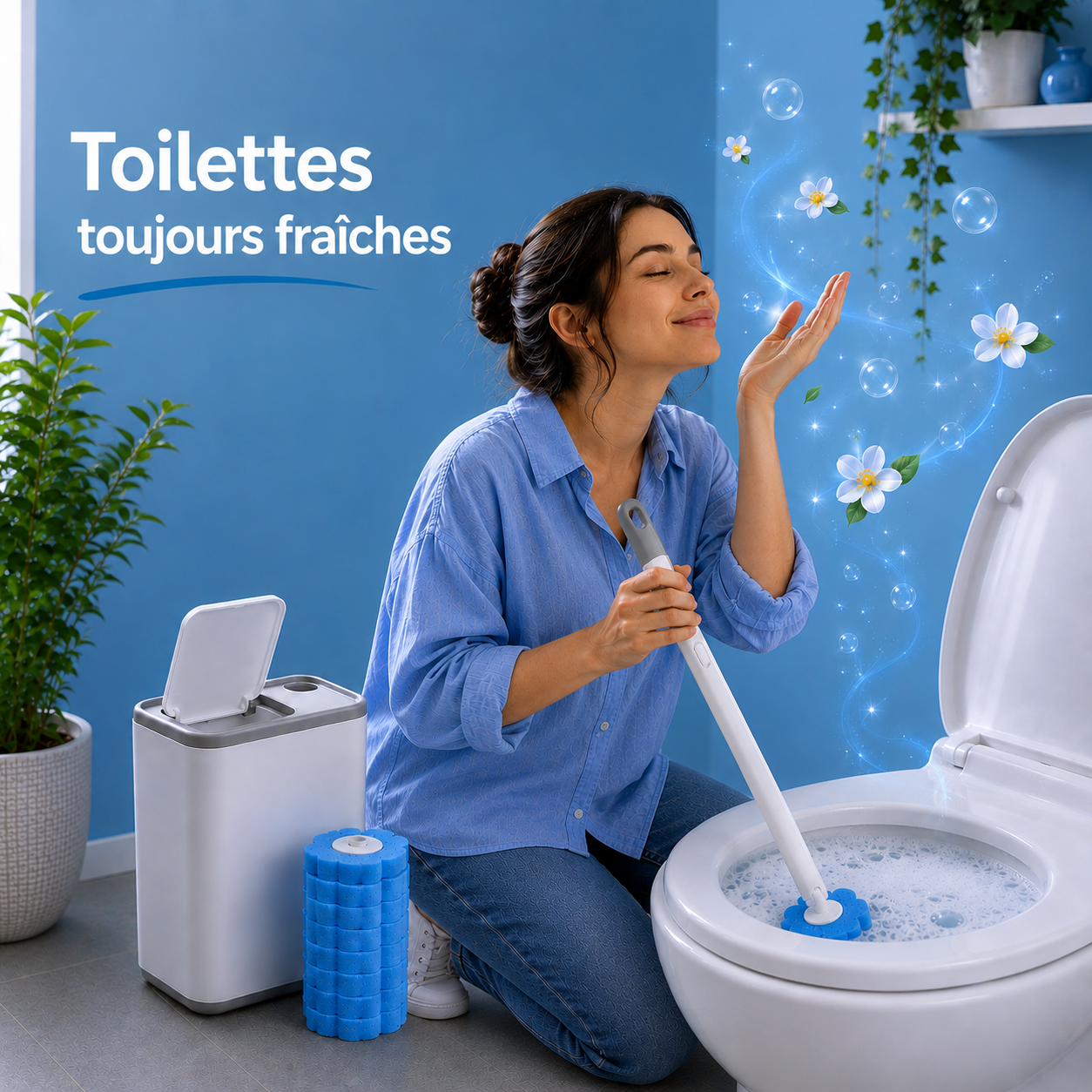 Brosse WC à têtes jetables